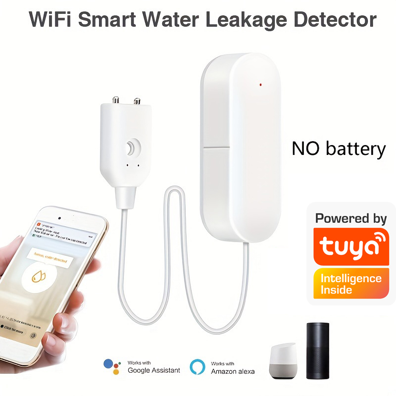 Wifi Water Sensor - เซ็นเซอร์ตรวจจับระดับน้ำ WiFi พร้อมระบบแจ้งเตือนการรั่วไหล ตรวจจับน้ำท่วม ทำงานร่วมกับระบบเตือนภัยน้ำล้นอัจฉริยะ tuya