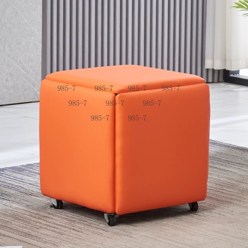 Smart Home Decor - เฟอร์นิเจอร์ตกแต่งบ้านสไตล์โมเดิร์น สมาร์ทคิวบ์ 5 in 1 โซฟาออตโตมันโลหะพับได้พร้อมล้อเลื่อนสำหรับอพาร์ทเมนต์