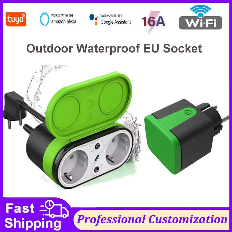 Tuya Wifi Socket - ปลั๊กไฟอัจฉริยะ Tuya EU 16A Wifi สำหรับภายนอกอาคาร