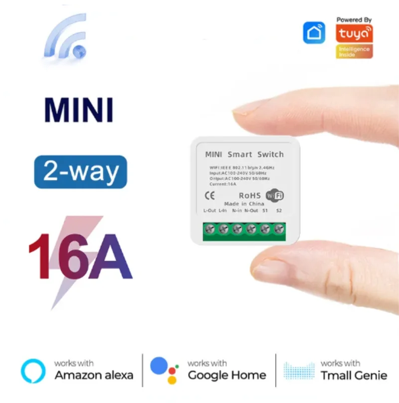 Tuya Wifi Socket - Tuya มินิ16A สวิตช์ WIFI สมาร์ทไลฟ์แอปควบคุม2ทางบ้านอัจฉริยะอัตโนมัติโมดูลขัดจังหวะทำงานสำหรับ Alexa
