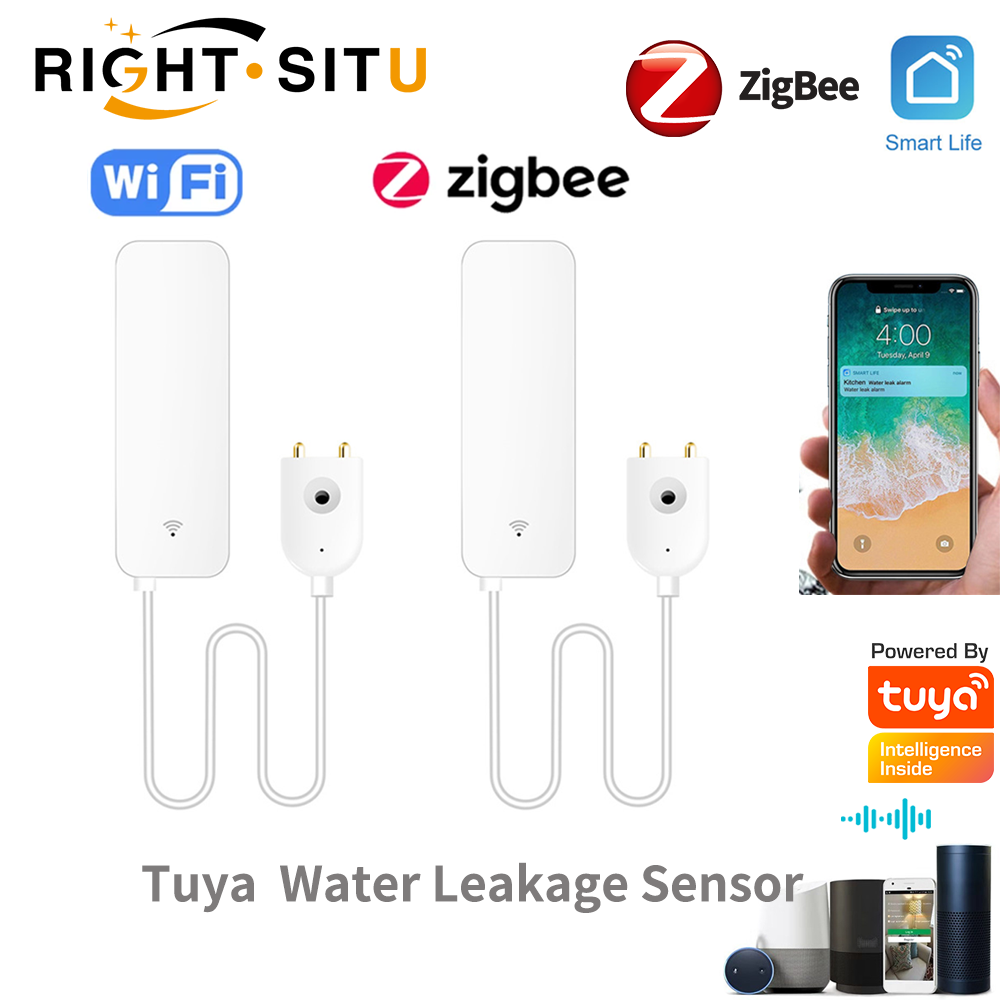 Wifi Water Sensor - Tuya WiFi เซ็นเซอร์น้ํารั่ว, เครื่องตรวจจับน้ํารั่ว, การแจ้งเตือนแอป Smartlife,