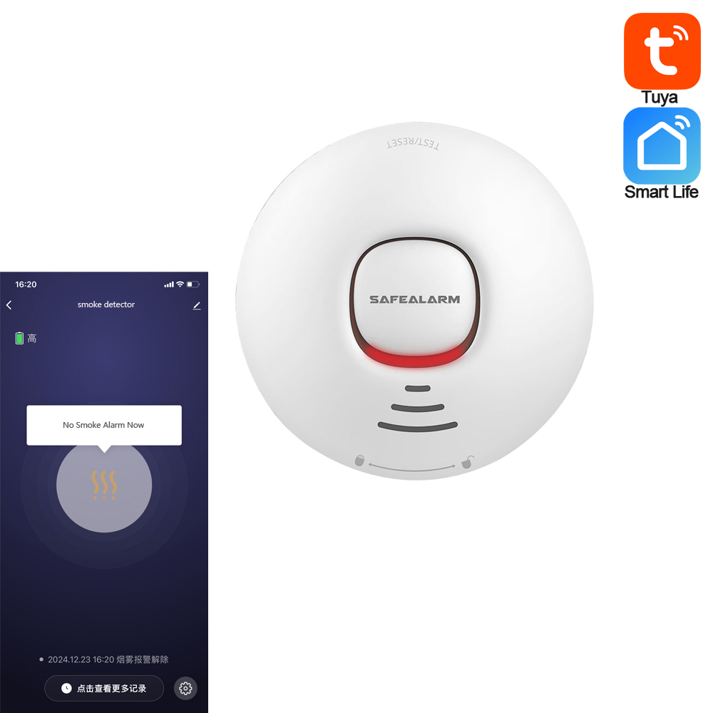 Smart Home Notifications - 1 ชิ้น Fire Alarm เครื่องตรวจจับควันแบตเตอรี่ในตัว Home