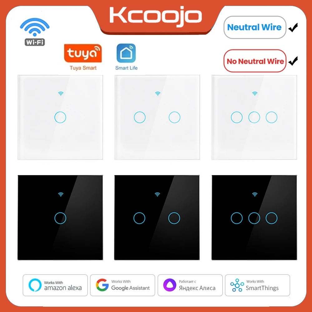 Tuya Wifi Socket - Tuya Wifi EU สมาร์ทสวิทช์ 1/2/3/4Gang Touch