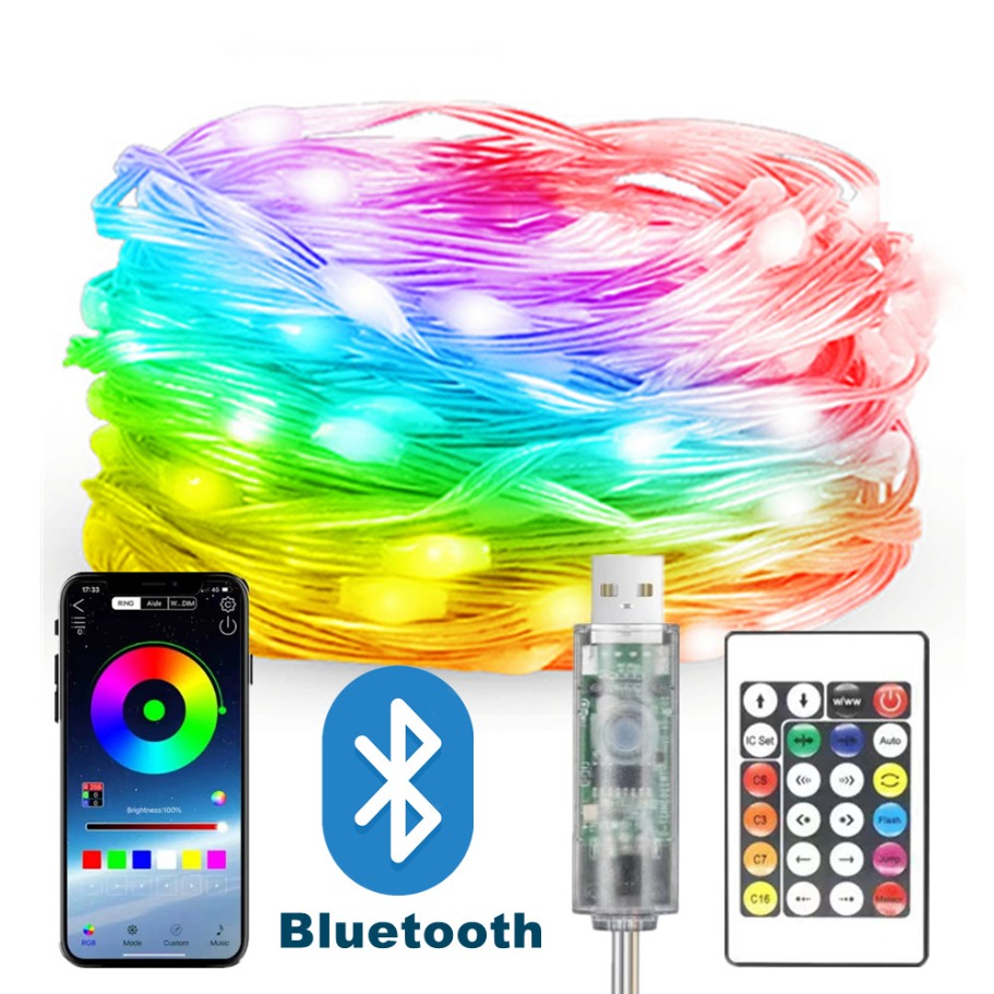 Smart Home Decor - WS2812B LED Light String สมาร์ทบลูทูธรีโมทคอนโทรล RGBIC