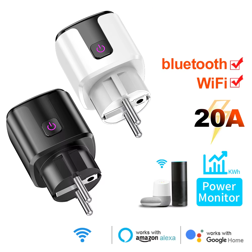 Tuya Wifi Socket - ปลั๊กอัจฉริยะ 20A EU รองรับ WiFi+บลูทูธ พร้อมระบบตรวจสอบพลังงาน