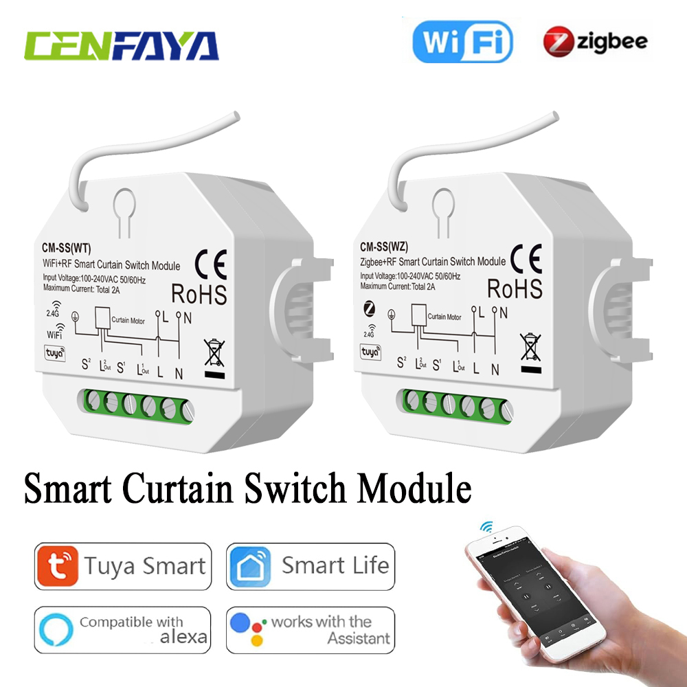 Curtain Motor - สวิตช์ม่านอัจฉริยะสำหรับมอเตอร์ม่านม้วน แอป Tuya Smart Life ควบคุมด้วยเสียงด้วย