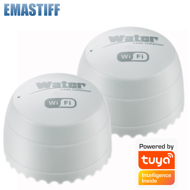 Wifi Water Sensor - เครื่องตรวจจับการรั่วไหลของน้ำแบบ WiFi พร้อมสัญญาณเตือนน้ำท่วม ระบบแจ้งเตือนการรั่วไหลของน้ำในถัง ทำงานร่วมกับแอป Smart