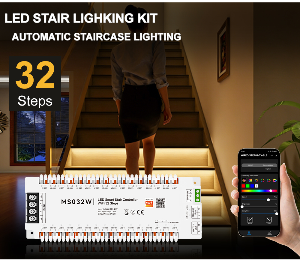 Smart Home Demo Kit - ชุดควบคุมไฟ LED บันไดอัจฉริยะ Tuya Smart APP