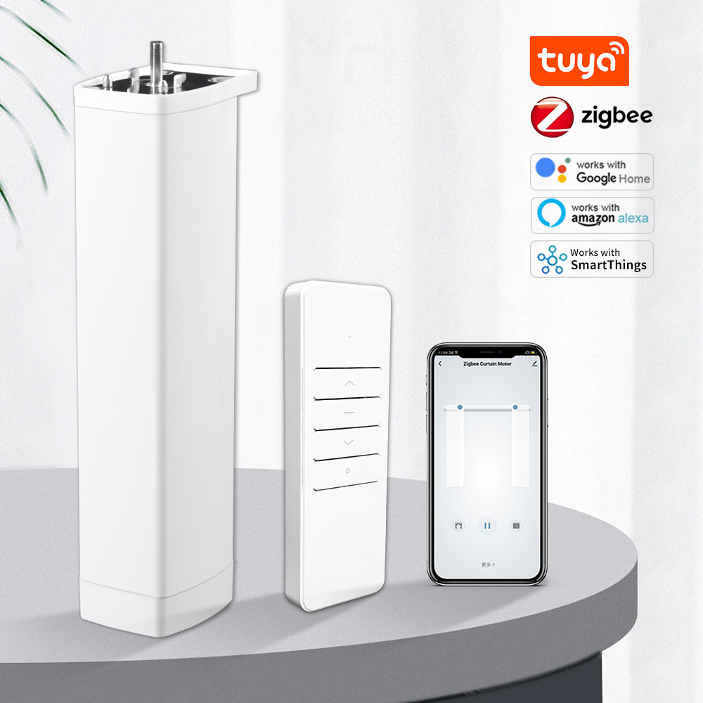 Curtain Motor - สมาร์ท Tuya Zigbee ไฟฟ้าสมาร์ทอัตโนมัติบ้านผ้าม่านชัตเตอร์มอเตอร์สนับสนุน RF ระยะไกล