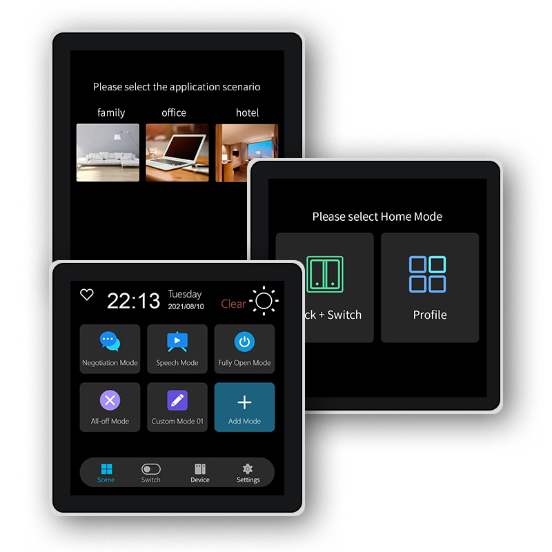 Smart Home Monitor - FUERS หน้าจอสัมผัสขนาด 4 นิ้วสวิตช์ผนังอัจฉริยะอเนกประสงค์ T3E สวิตช์ฉากแผงหน้าแรกอัจฉริยะหน้าจอสัมผัส