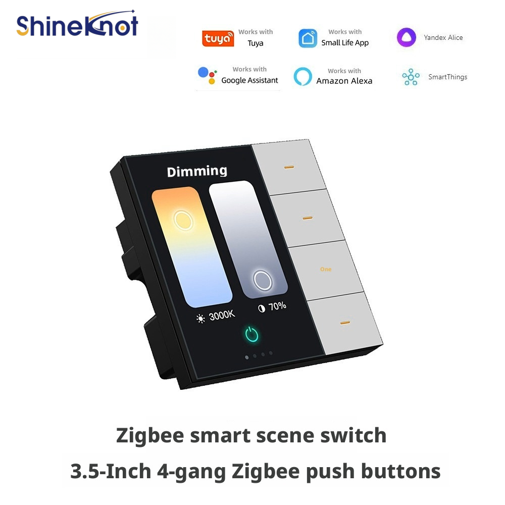 Smart Home Monitor - Shineknot Tuya สวิตช์อัจฉริยะหน้าจอ 3.5 นิ้ว 4