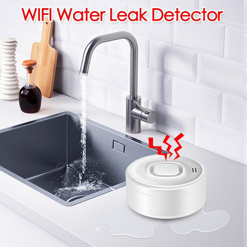 Wifi Water Sensor - เครื่องตรวจจับน้ำรั่วแบบสมาร์ท WIFI พร้อมเสียงเตือนดัง 100dB แจ้งเตือนผ่านแอพแบบเรียลไทม์ ควบคุมระยะไกล