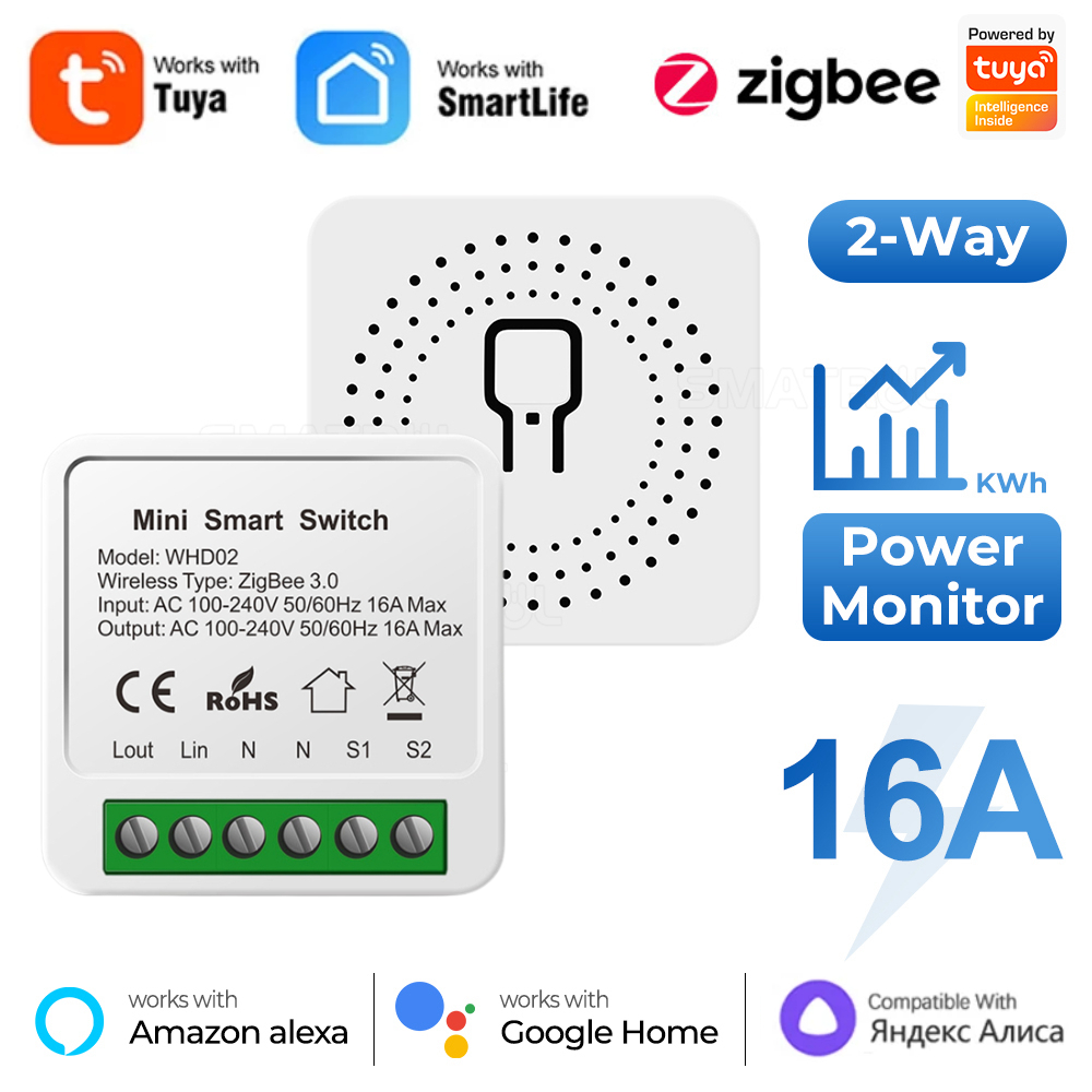Smart Home Utilities - Zigbee/WiFiสมาร์ทสวิทช์Power Monitor 16A Tuya Smart Home
