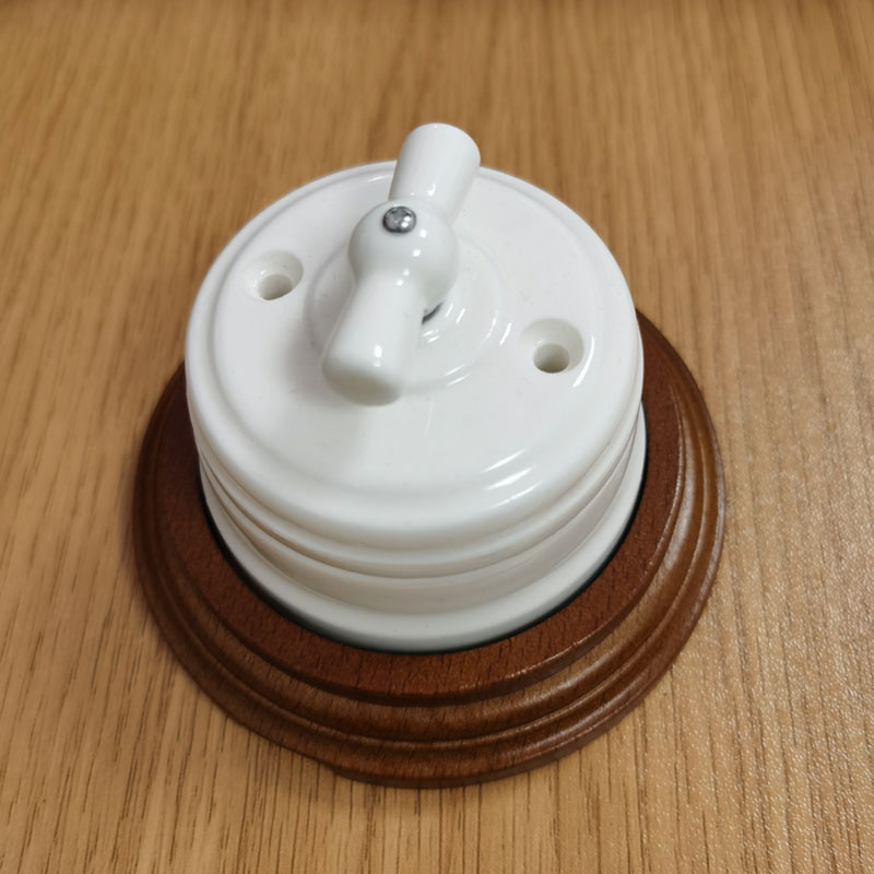 Smart Home Utilities - สวิตช์ไฟติดผนังเซรามิกคุณภาพสูงมาตรฐาน EU สวิตช์ไฟอัจฉริยะแบบลูกบิด 10A 110-220V สำหรับการปรับปรุงบ้าน