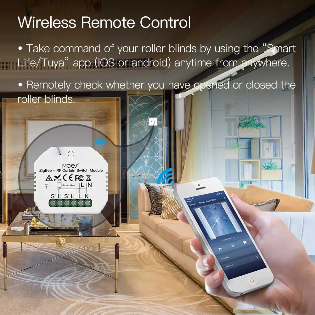 โมดูลสวิตช์ม่านอัจฉริยะ MOES Z - Curtain Motor บทวิจารณ์และราคา