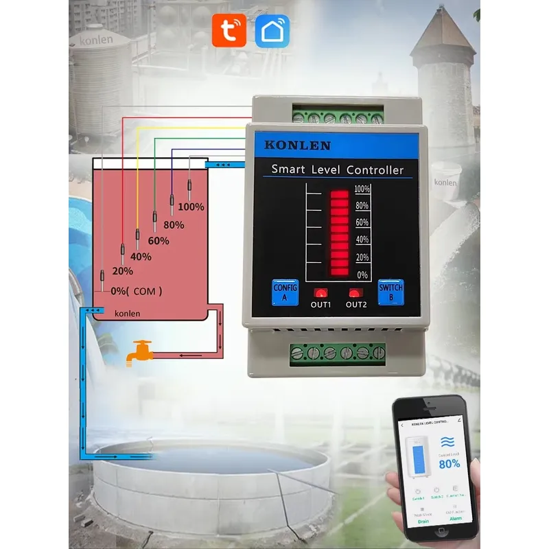 เซ็นเซอร์วัดระดับน้ำ KONLEN แบ - Wifi Water Sensor บทวิจารณ์และราคา