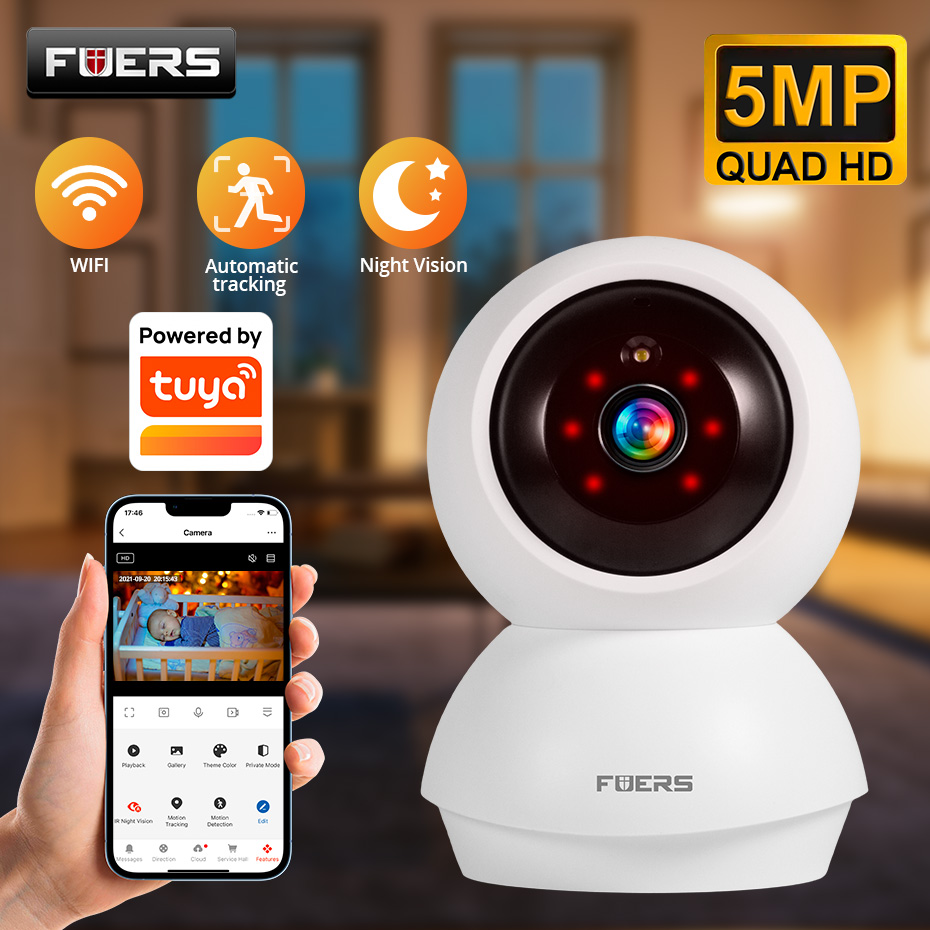 กล้องวงจรปิดไร้สาย Fuers 5MP W - Smart Home Windows App บทวิจารณ์และราคา