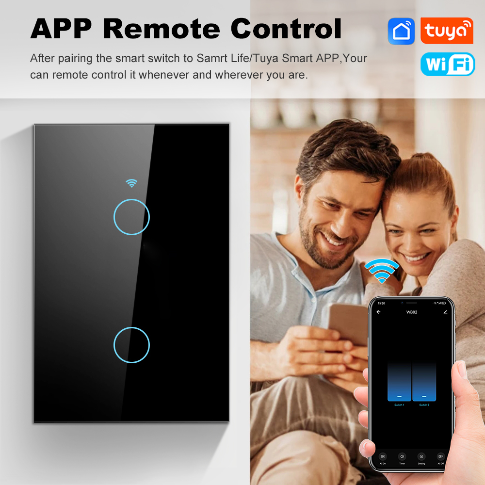 สวิตช์ไฟติดผนังแบบสัมผัส Smart - Tuya Wifi Socket บทวิจารณ์และราคา