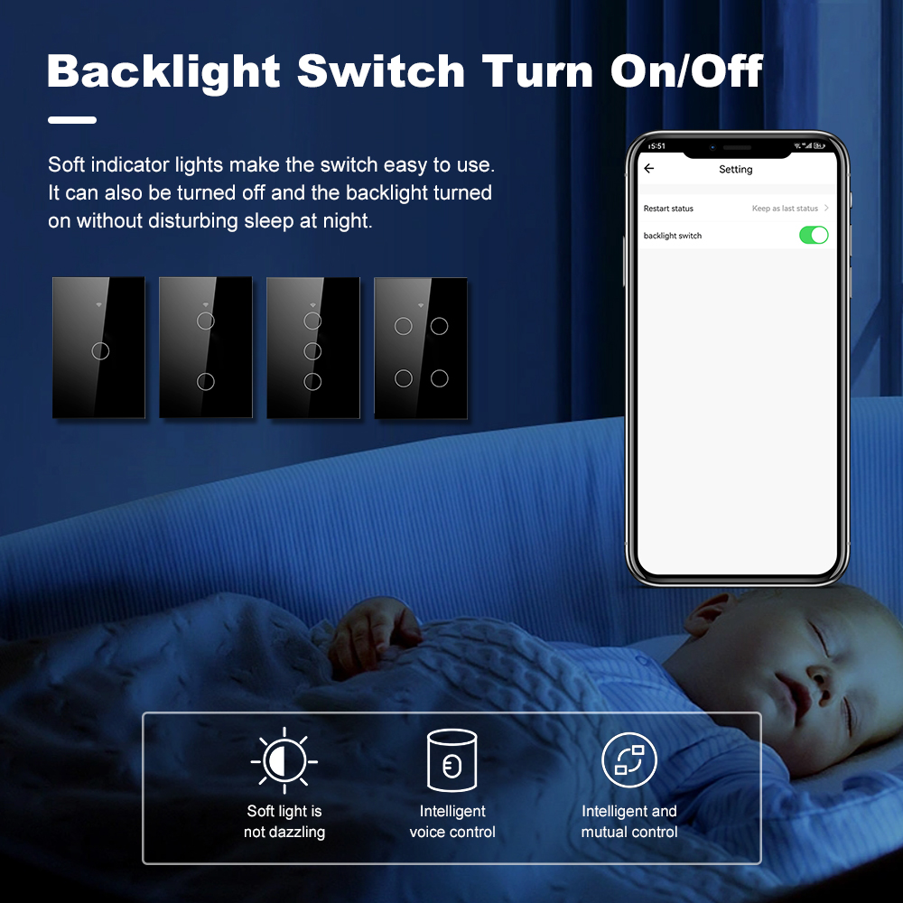 สวิตช์ไฟติดผนังแบบสัมผัส Smart - Tuya Wifi Socket บทวิจารณ์และราคา