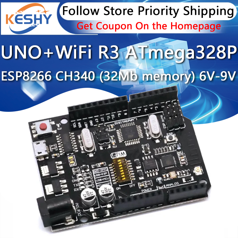 UNO + WiFi R3 ATmega328P + ESP - Smart Home Esp8266 บทวิจารณ์และราคา