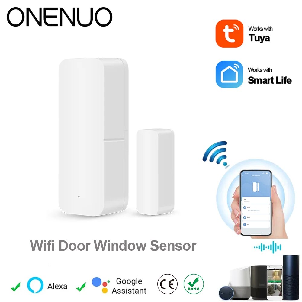 Onenuo Tuya เซ็นเซอร์ประตู WiF - Smart Home Notifications บทวิจารณ์และราคา